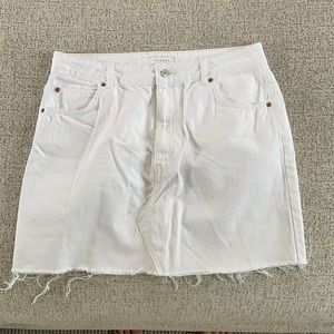 Topshop White Denim Mini-Skirt